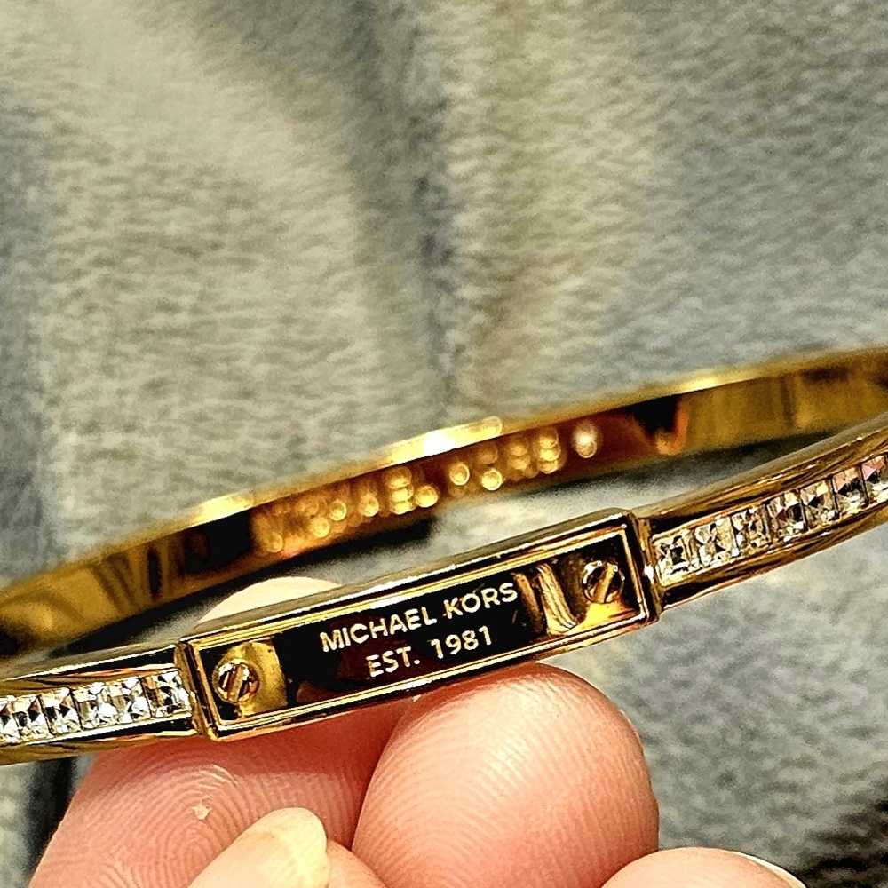 Michael Kors Gold Bangle with Sparkling Accents